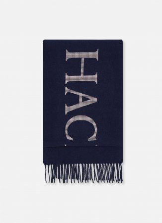 Herren Großer Schal mit Logo aus Wollmischung Navy/Multi | Hackett London Schals, Hüte & Mützen Handschuhe