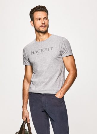 Herren Logo-Druck T-Shirt Light Grey Marl | Hackett London T-Shirts & Sweatshirts