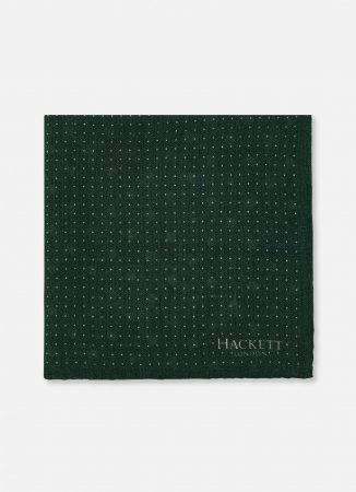 Herren Vierfach-Muster Einstecktuch aus Wolle Forest/Taupe | Hackett London Krawatten, Fliegen & Einstecktücher